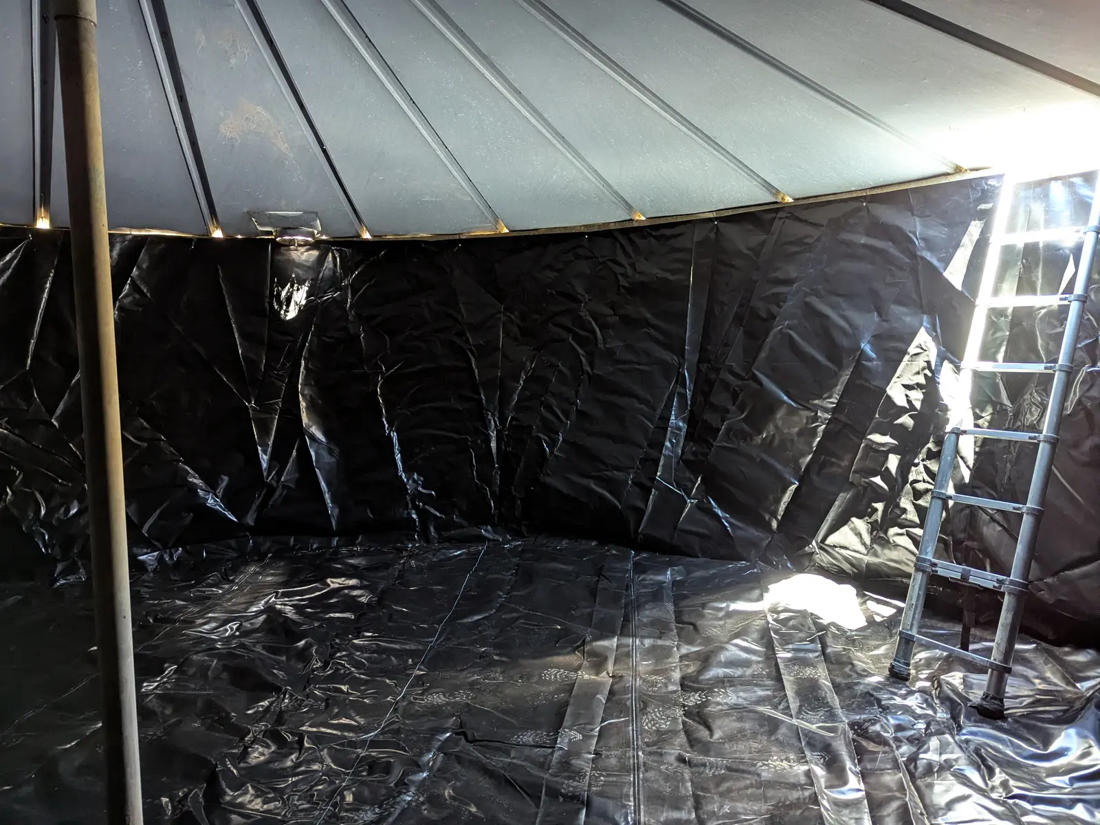 Completed tank liner installation in an 80,000L concrete water tank