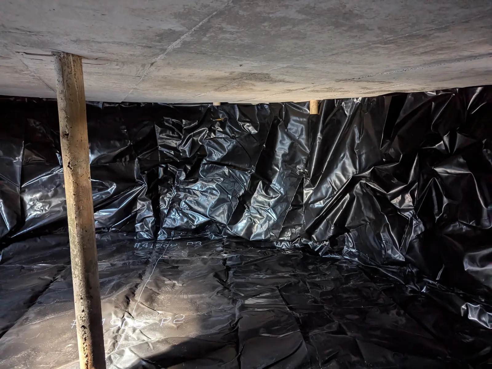 Completed tank liner installation in a 45,000L concrete water tank